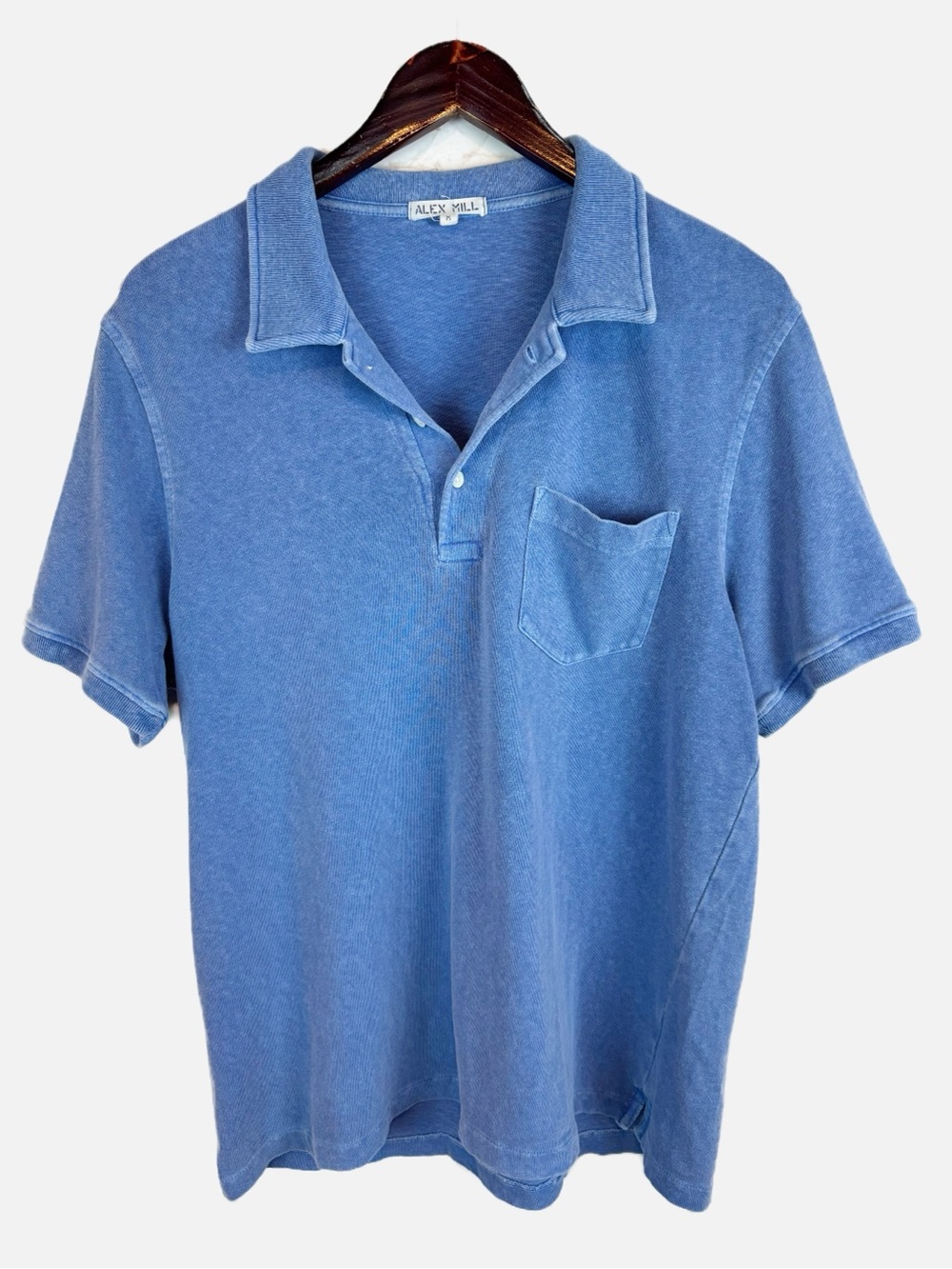 Alex Mill | Blue Mineral Wash Polo Shirt, Men's M